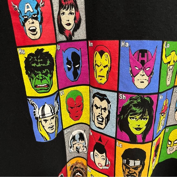 Marvel Periodic Table of Heroes and Villains | Men’s Comic Book Characters Tee - Picture 5 of 11